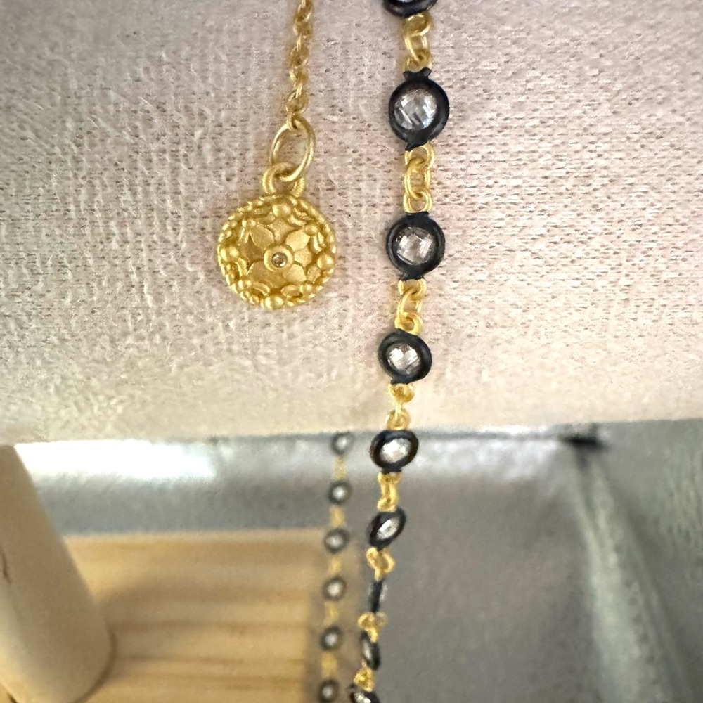 FREIDA ROTHMAN FACETED STONES WRAP CHAIN NECKLACE 16”-18” Adjustable - Picture 3 of 8